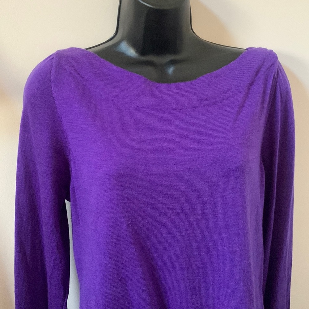 Eileen Fisher Vibrant Purple Scoop Neck Sweater